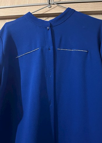 Mavi Uzun Kollu Kadın Tunik - Görsel 2