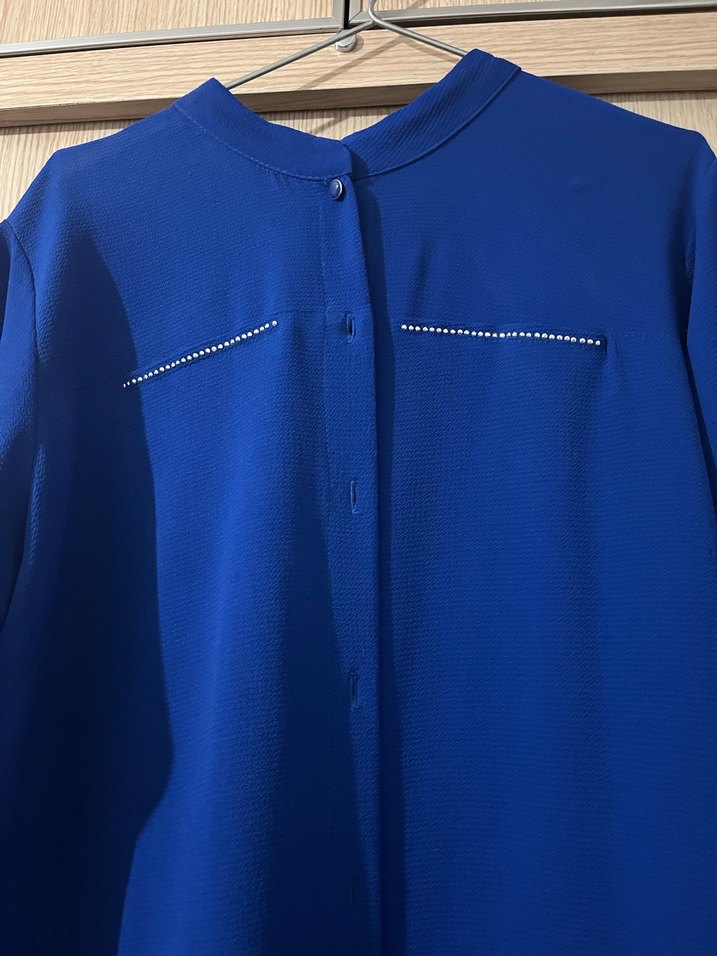 Mavi Uzun Kollu Kadın Tunik - Görsel 2