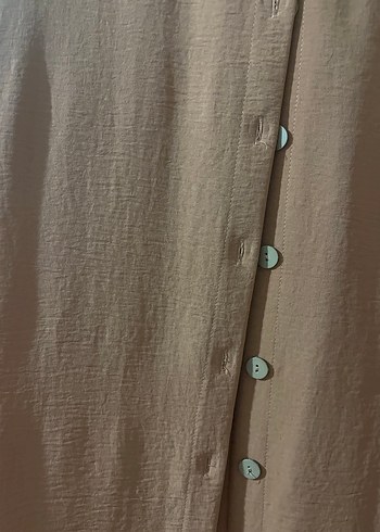 Düğmeli Uzun Kollu Kahverengi Kadın Tunik - Görsel 3