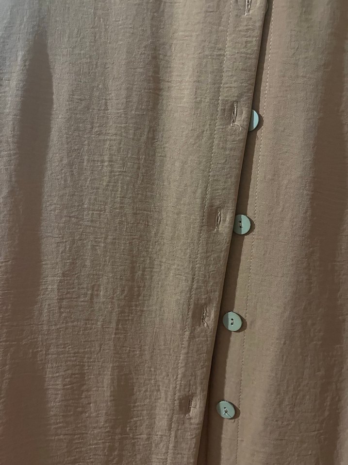 Düğmeli Uzun Kollu Kahverengi Kadın Tunik - Görsel 3