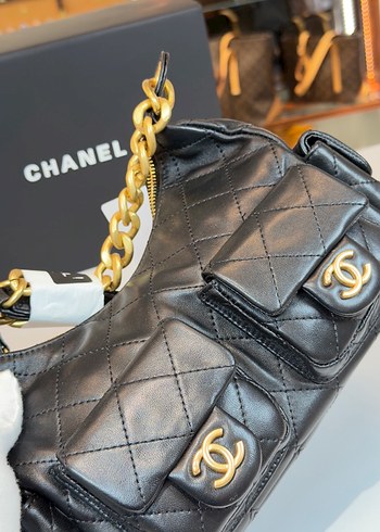 Kemerli Siyah Chanel Kadın Deri Çanta - Görsel 4