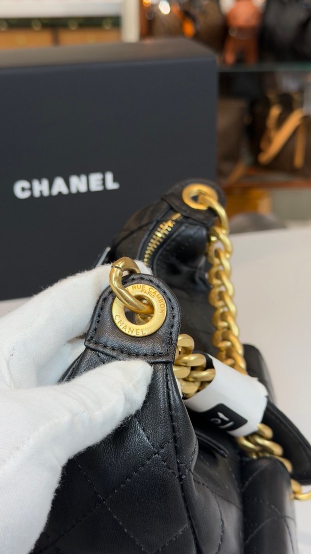 Kemerli Siyah Chanel Kadın Deri Çanta - Görsel 3