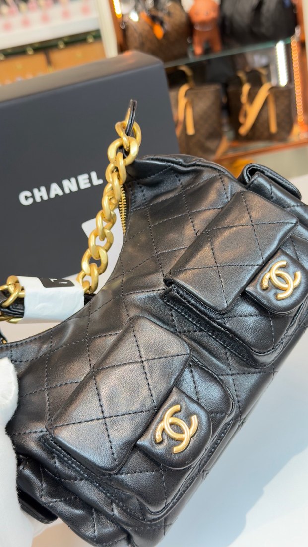 Kemerli Siyah Chanel Kadın Deri Çanta - Görsel 4