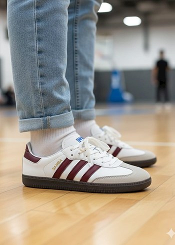 Adidas samba Beyaz Gri Kadın Spor Ayakkabı - Görsel 2