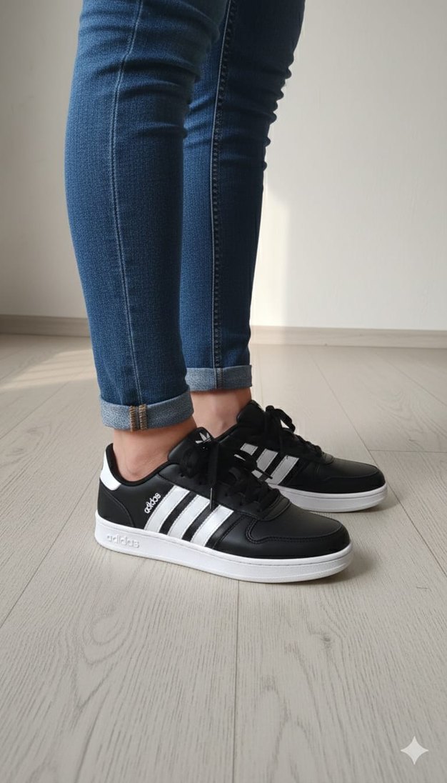 adidas Neo Siyah Spor Ayakkabı Velcro Detaylı - Görsel 2