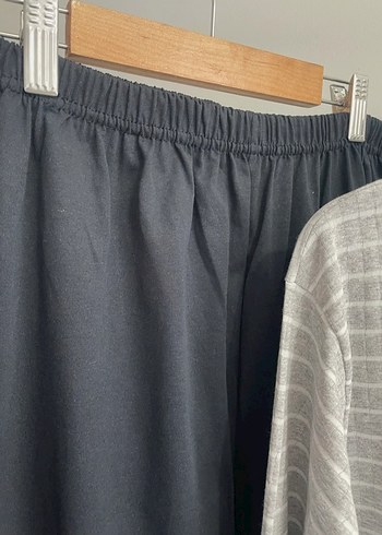 Düğmeli Gri Nakışlı Erkek Pijama Üstü - Görsel 3