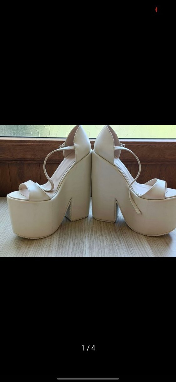 Beyaz Dolgu Topuklu Kadın Abiye Ayakkabı - Görsel 4