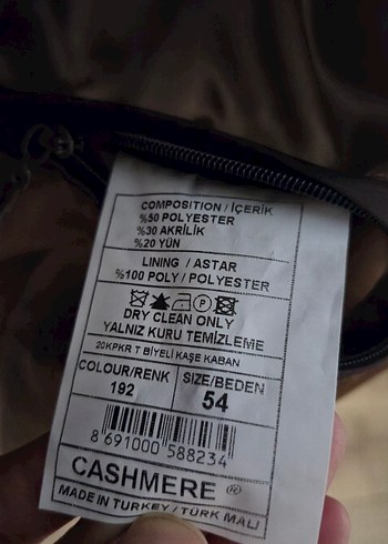 Düğmeli Bej Yün Erkek Kaban - Görsel 6