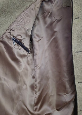 Düğmeli Bej Yün Erkek Kaban - Görsel 2