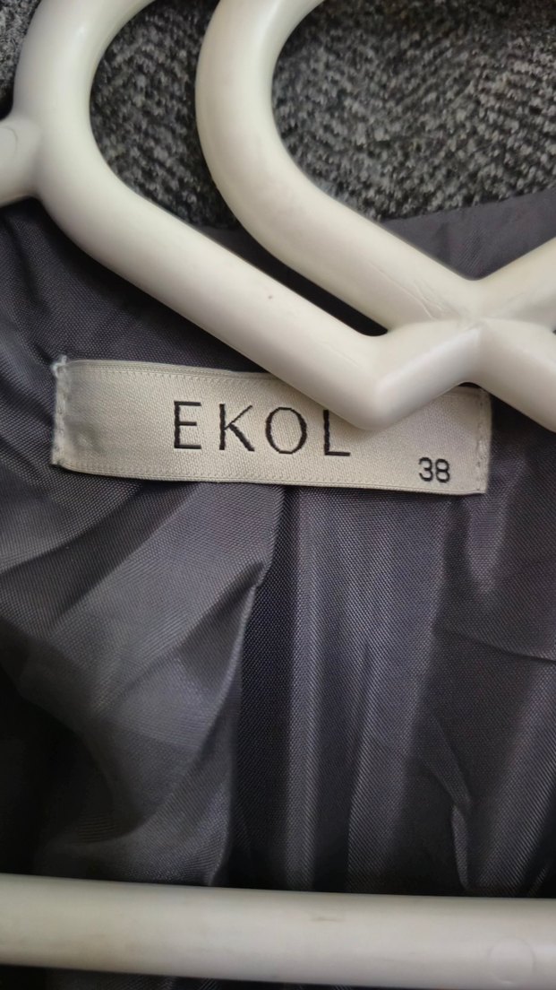 Gri Düğmeli Midi Kadın Yün Kaban - Görsel 4