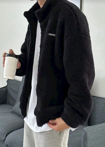 Oversize Peluş Sweatshirt Erkek Polar Sweatshirt - Görsel 3