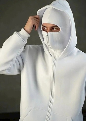 Kar Maskeli Ninja Unisex Sweatshirt Hırka 3iplik kalın polar - Görsel 3