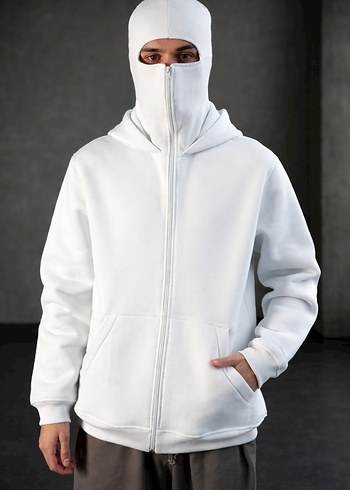 Kar Maskeli Ninja Unisex Sweatshirt Hırka 3iplik kalın polar - Görsel 6