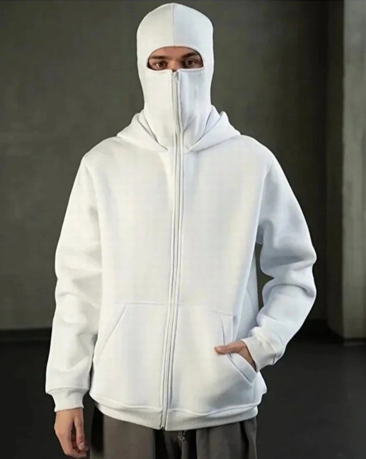 Kar Maskeli Ninja Unisex Sweatshirt Hırka 3iplik kalın polar - Görsel 2