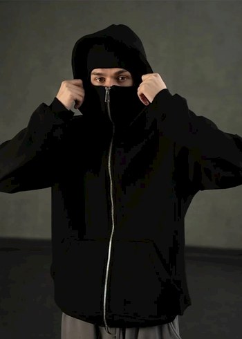 Kar Maskeli Ninja Unisex Sweatshirt Hırka 2 iplik kalın polar - Görsel 2