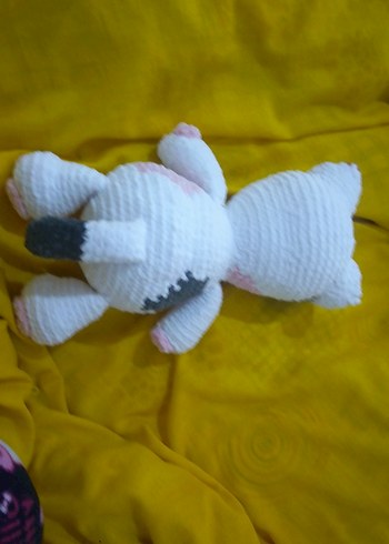 Pastel Pembe Peluş Amigurumi Kedi. - Görsel 2