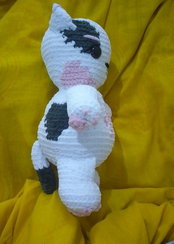 Pastel Pembe Peluş Amigurumi Kedi. - Görsel 3