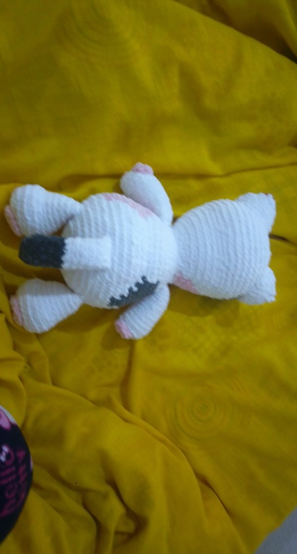 Pastel Pembe Peluş Amigurumi Kedi. - Görsel 2