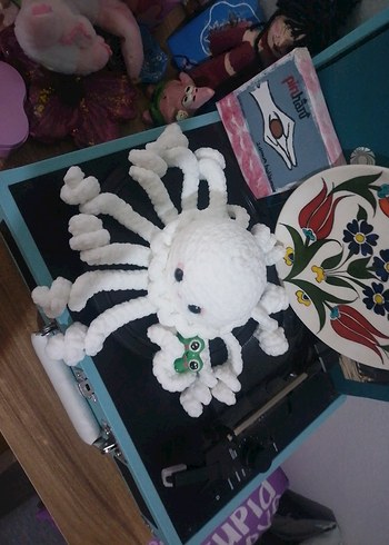 Beyaz Renkli Peluş Denizanası Amigurumi - Görsel 3