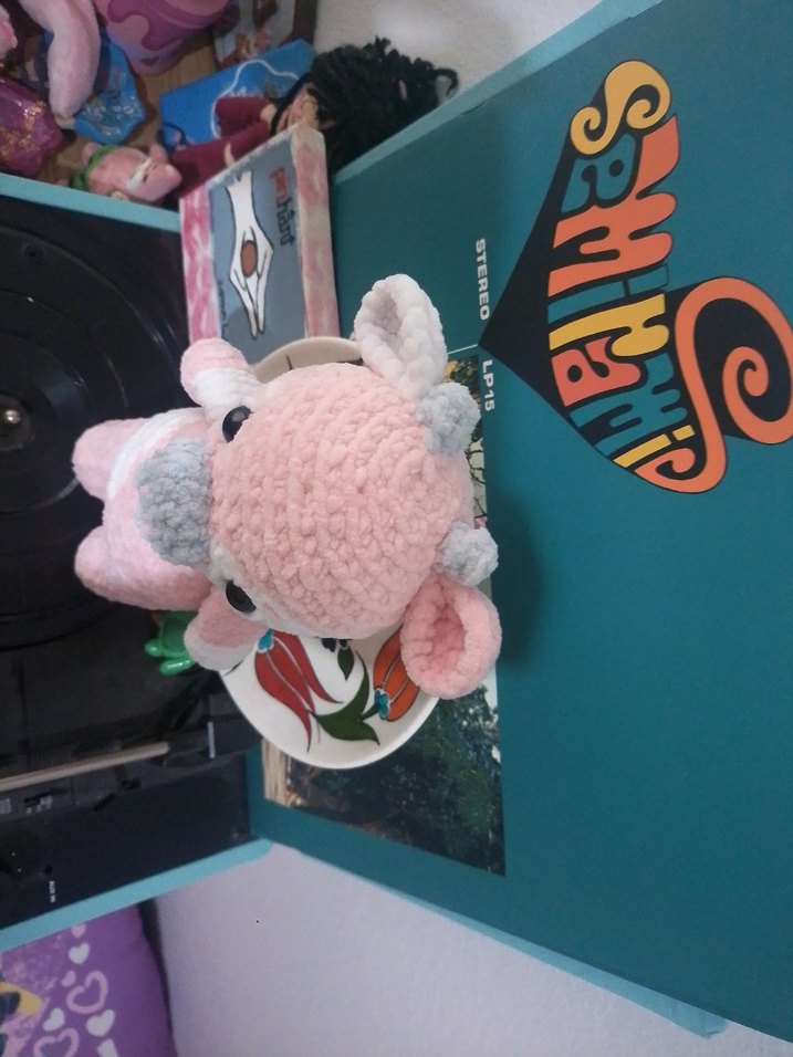 Pembe Peluş Oyuncak İnek Amigurumi - Görsel 3