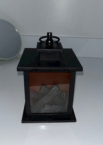 Dekoratif şömine görüntülü fener - Görsel 2