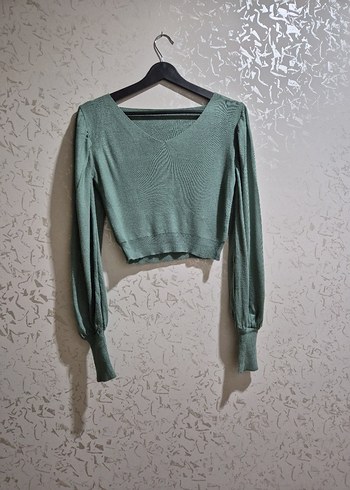 Haki Uzun Kollu İnce Triko Elbise - Görsel 3