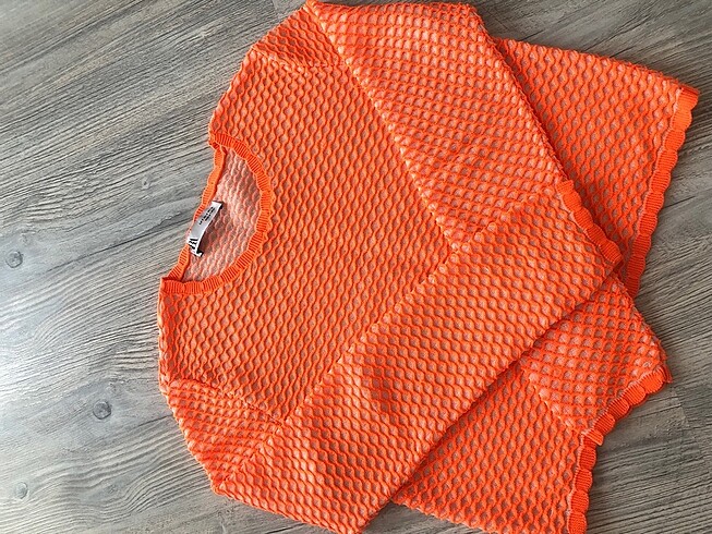 s Beden Zara neon turuncu bluz