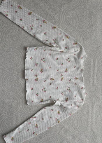 Çiçek Desenli Uzun Kollu Kız Bluzu - Görsel 2