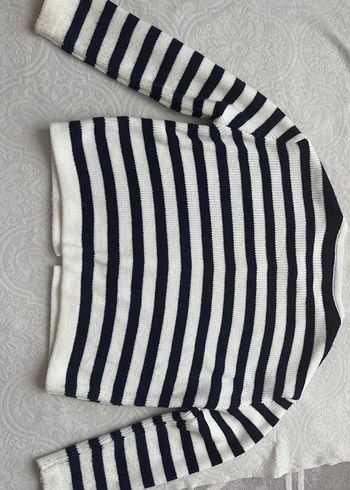 Çizgili Triko Kadın Hırka - Görsel 2