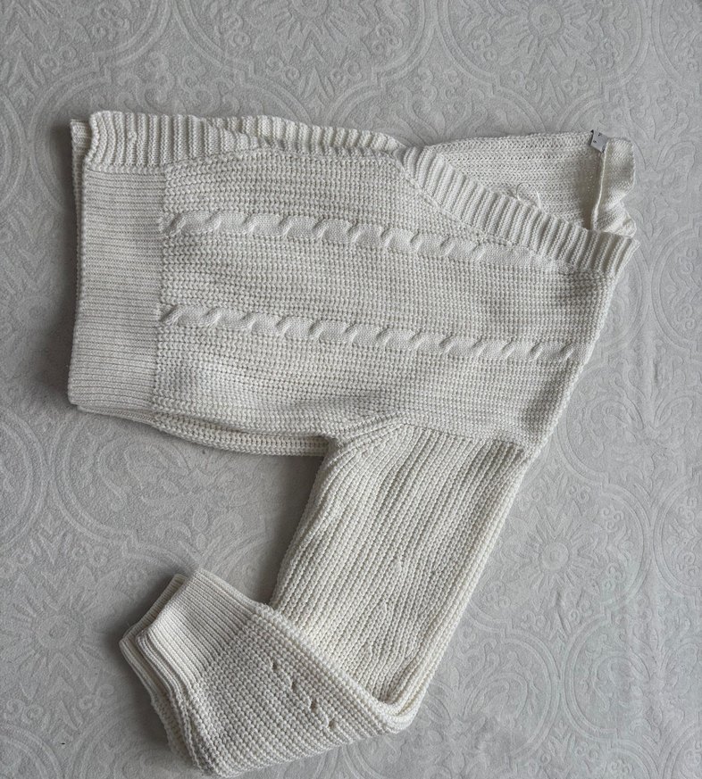 Beyaz Örgü Kadın Hırka Uzun Kollu - Görsel 2