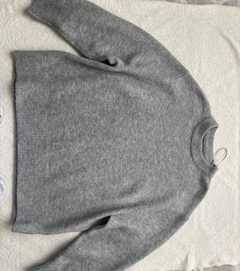 Gri Yün Kadın Triko Kazak - Görsel 4