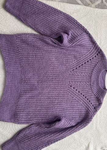 Mor Örgü Kadın Kazak, Rahat Kesim, Uzun Kollu - Görsel 4