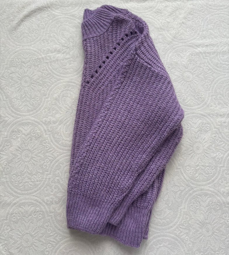 Mor Örgü Kadın Kazak, Rahat Kesim, Uzun Kollu - Görsel 2
