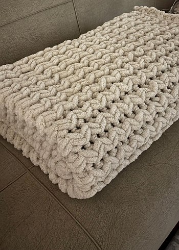 Bej Örgü Battaniye - Görsel 2