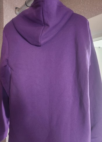 Mor Kapüşonlu Kadın Sweatshirt - Görsel 2
