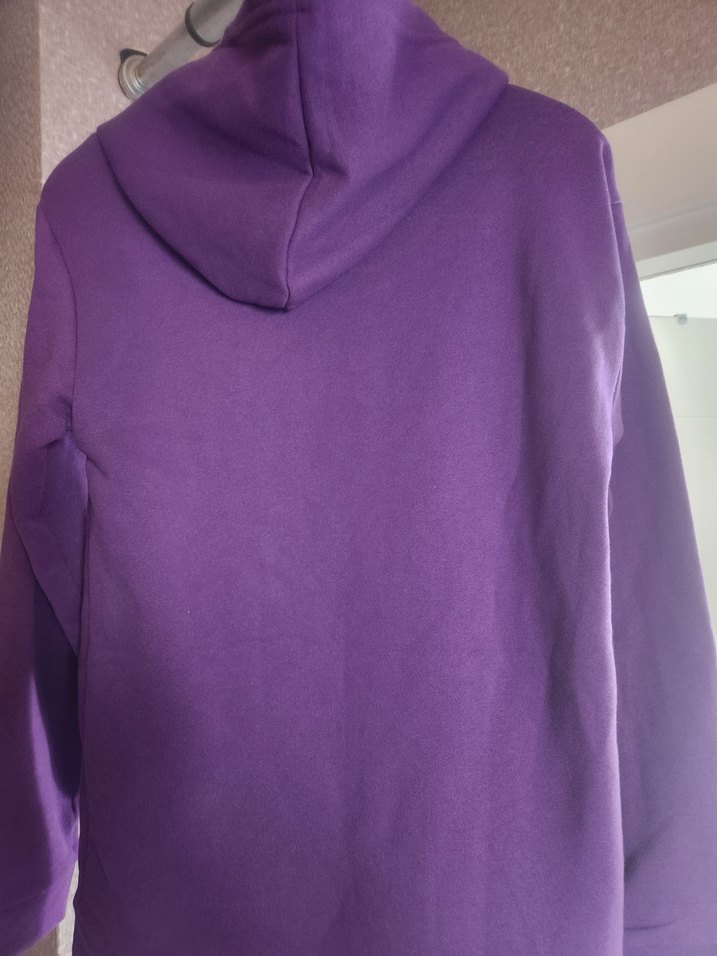 Mor Kapüşonlu Kadın Sweatshirt - Görsel 2