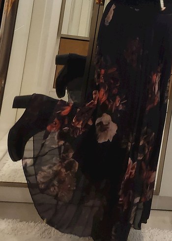 Siyah Pilili Uzun Bohem Etek - Görsel 2