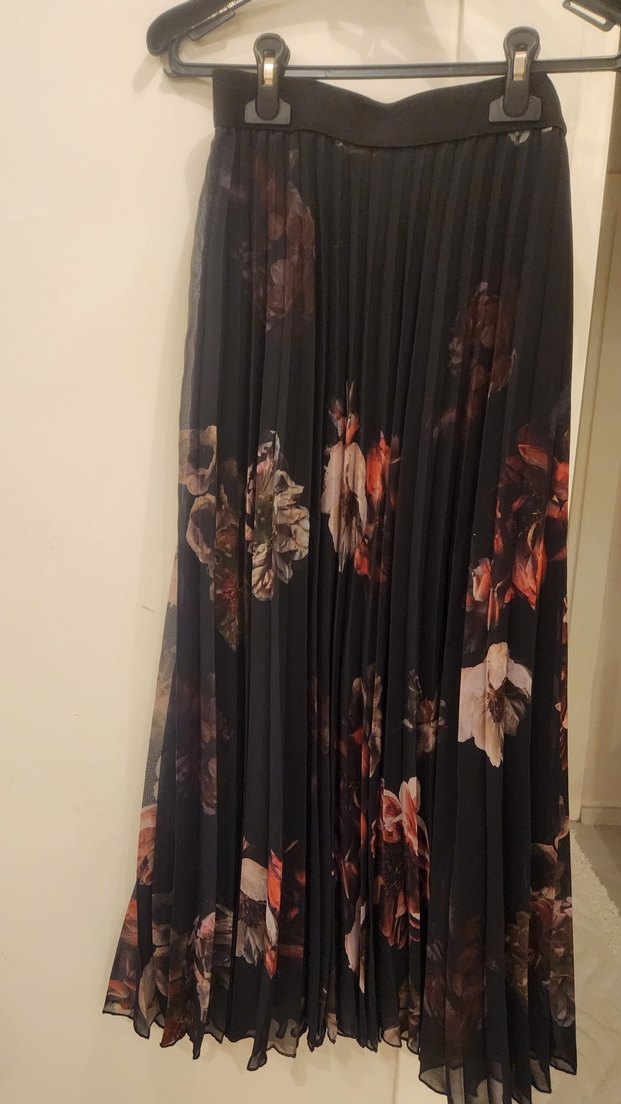 Siyah Pilili Uzun Bohem Etek - Görsel 3