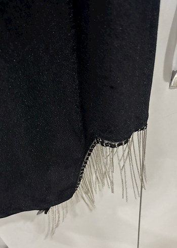 Uzun Kollu Siyah Gotik Kadın Abiye Elbise - Görsel 2