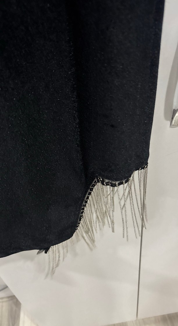 Uzun Kollu Siyah Gotik Kadın Abiye Elbise - Görsel 2