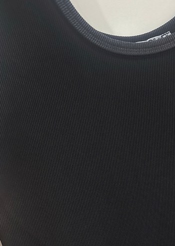 Siyah V Yakalı Uzun Kolsuz Elbise - Görsel 3