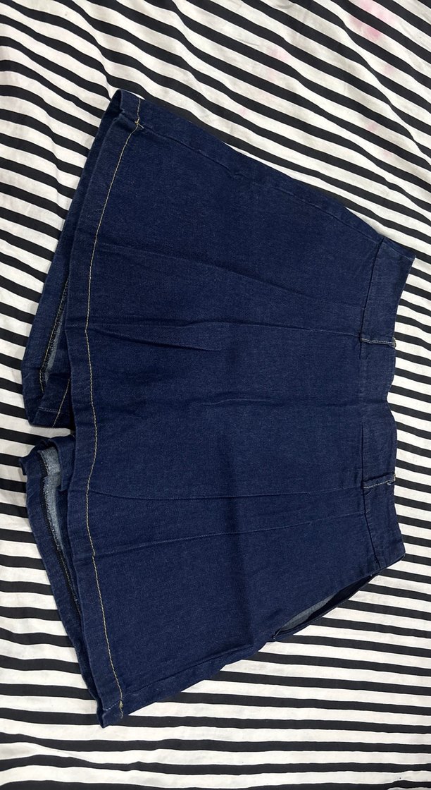 Kadın Lacivert Midi Denim Şort - Görsel 2