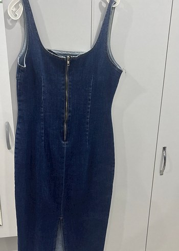 Lacivert  Midi Kot Elbise - Görsel 2