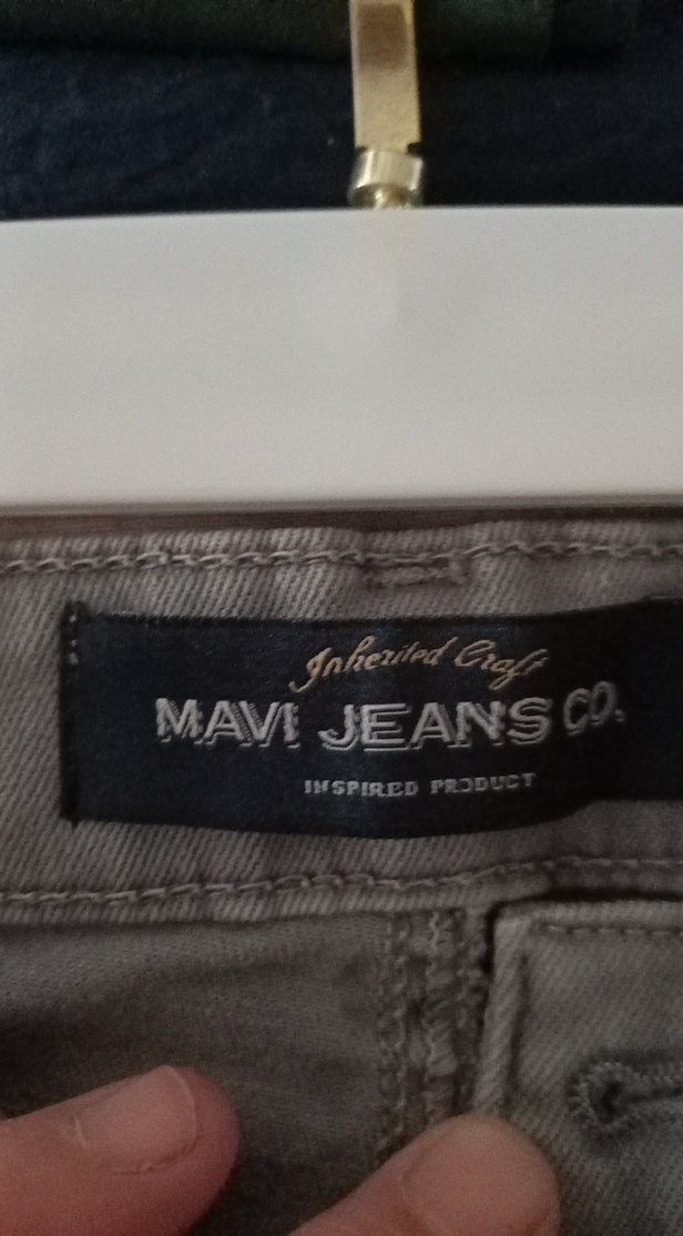 Gri Kadın Denim Pantolon Normal Boy - Görsel 2