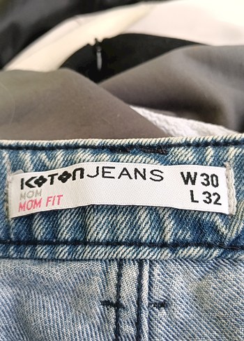 Kadın Gri Mavi Pilili Bol Kesim Midi Denim Pantolon - Görsel 2