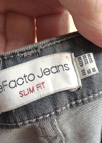 Gri Bol Kesim Denim Erkek Kot Pantolon - Görsel 3