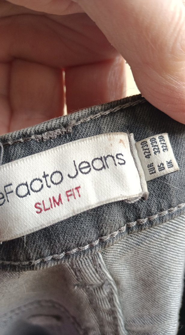 Gri Bol Kesim Denim Erkek Kot Pantolon - Görsel 3