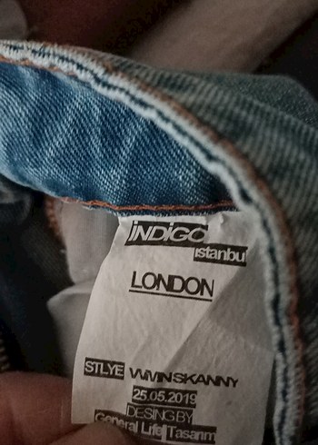 Gri Mavi Bağcıklı Kadın Denim Pantolon - Görsel 3