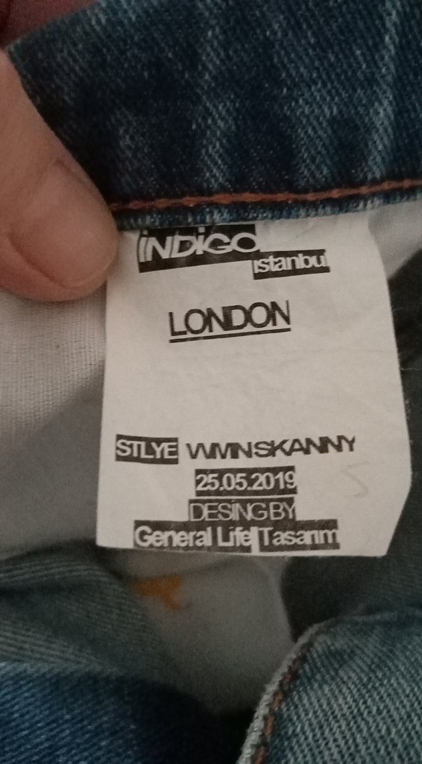 Gri Mavi Bağcıklı Kadın Denim Pantolon - Görsel 2