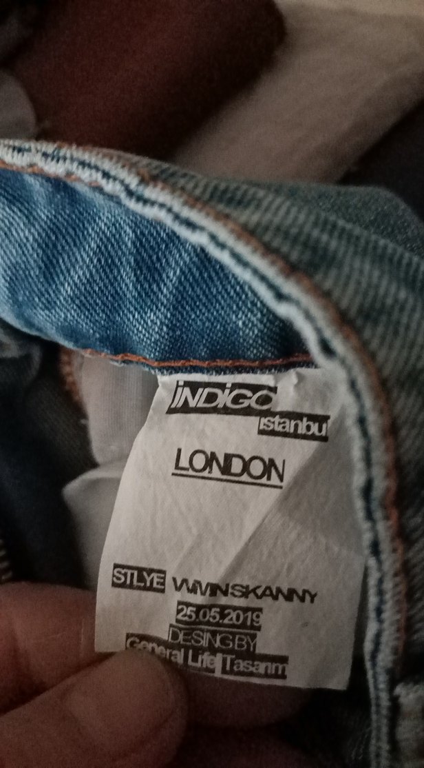 Gri Mavi Bağcıklı Kadın Denim Pantolon - Görsel 3